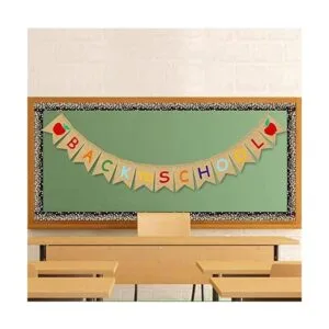 JOZON Cartel de arpillera de regreso a clases guirnalda