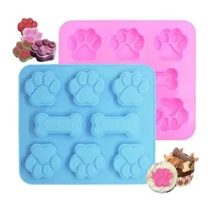 Paquete de 2 moldes de silicona para cachorros patas de_1