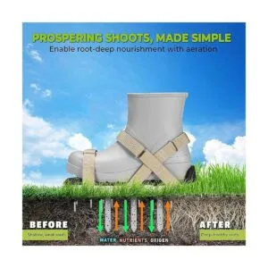 PLANTNOMICS Zapatos aireadores de césped con correas de_6