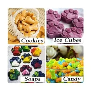 Paquete de 2 moldes de silicona para cachorros patas de_4