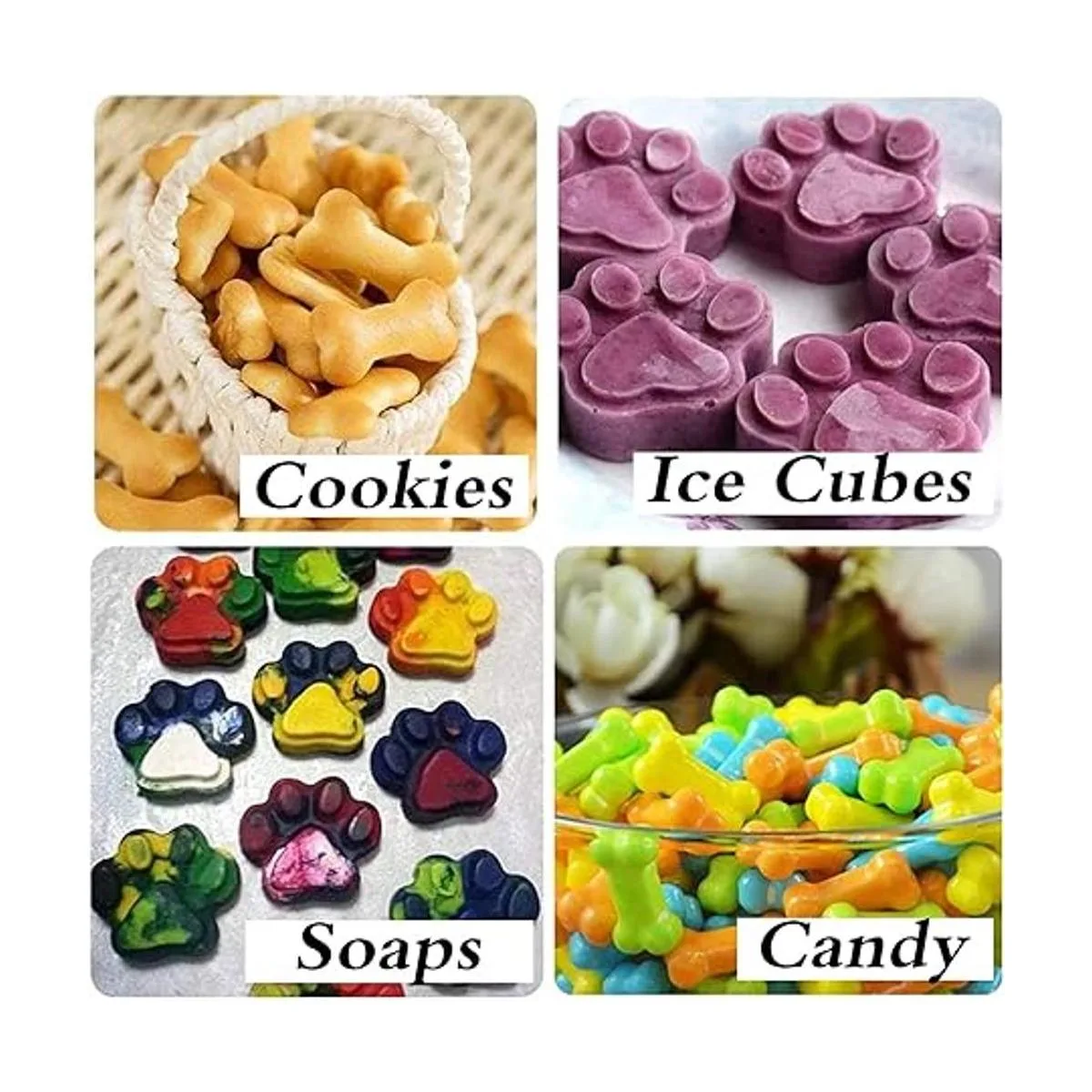 Paquete de 2 moldes de silicona para cachorros patas de_4