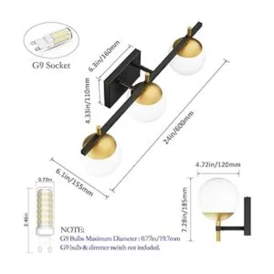 Ralbay Luces modernas de tocador de baño de mediados de_6