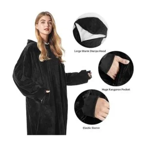 Felicigeely Sudadera con capucha de gran tamaño manta de_4