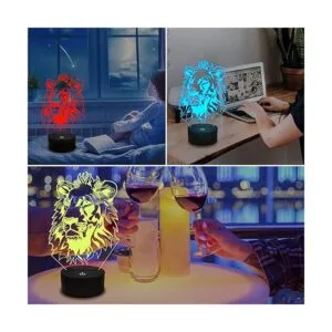 Lámpara de noche de león regalo de león lámpara de_5