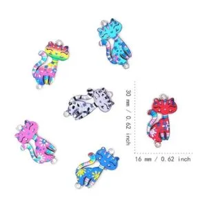 SiegYma Colgante de esmalte de gato de colores mixtos 30_2