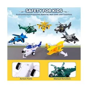 JOYIN 16 piezas de juguetes de avión de tracción trasera_6