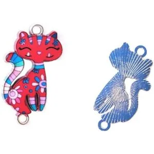 SiegYma Colgante de esmalte de gato de colores mixtos 30_4