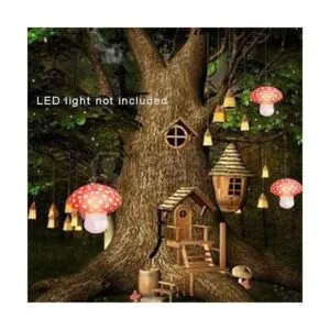 3 linternas de papel grandes en forma de hongo para el