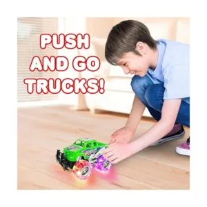 ArtCreativity Juego de camión monstruo iluminado rosa y