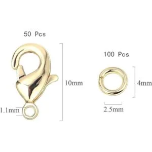 Juego de 150 cierres de garra de langosta chapados en oro