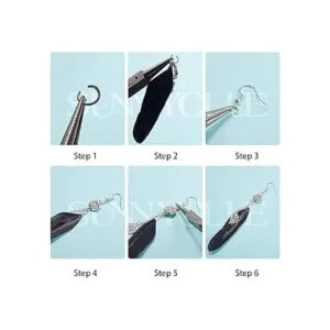 SUNNYCLUE 1 caja DIY 8 pares de plumas largas bohemias