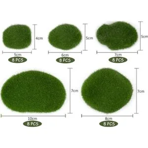 Nicunom 40 rocas artificiales de musgo de 5 tamaños
