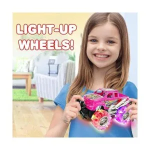 ArtCreativity Juego de camión monstruo iluminado rosa y