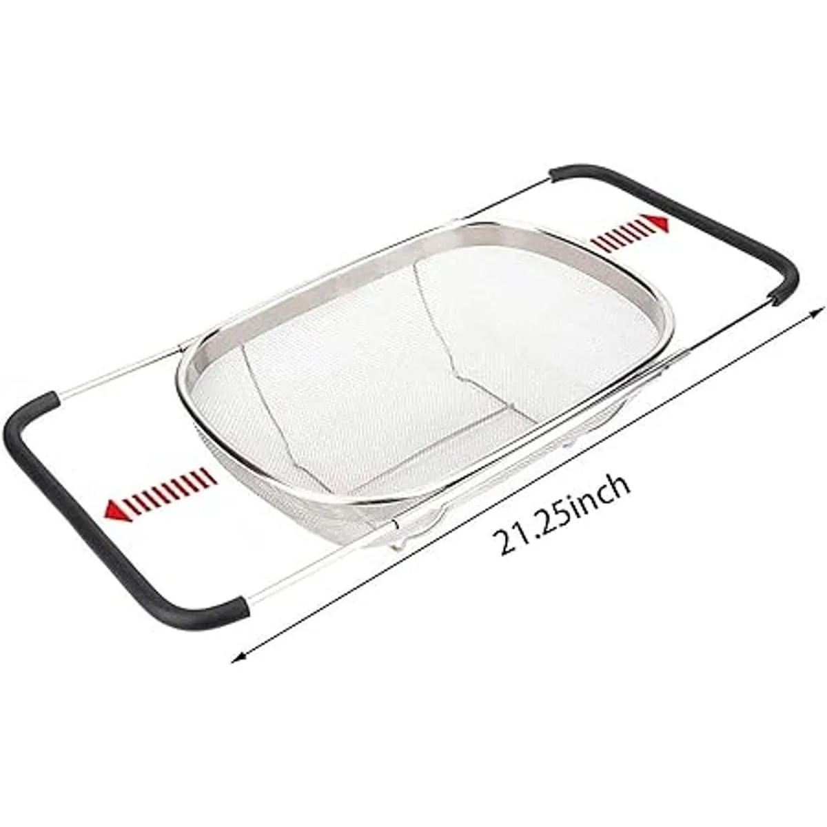 Colador ovalado de acero inoxidable con asas de agarre de_2