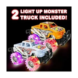 ArtCreativity Juego de camiones monstruos iluminados