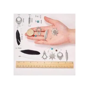 SUNNYCLUE 1 caja DIY 8 pares de plumas largas bohemias