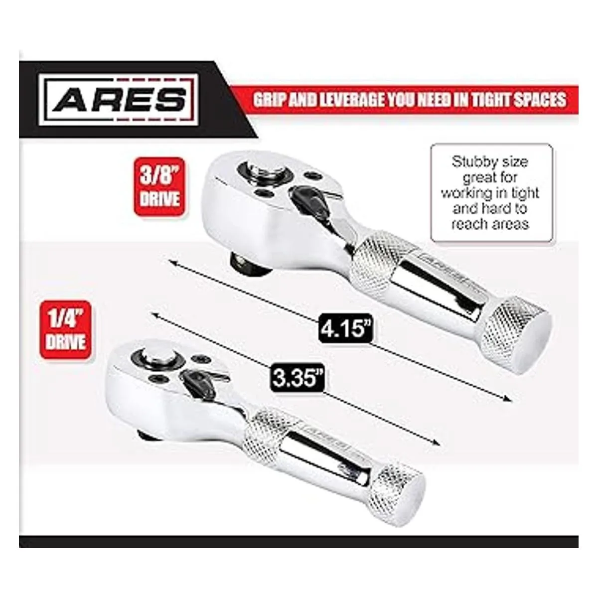 ARES 42037 Juego de 2 piezas de trinquete rechoncho de 72_3