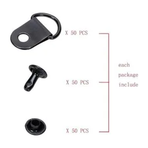 ONLYKXY 50 piezas de gancho de encaje negro para botas de_3