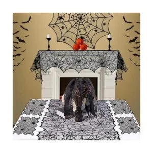 Sunnyglade Paquete de 8 manteles de encaje de telaraña de