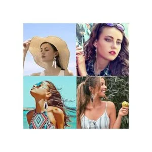 SUNNYCLUE 1 caja DIY 8 pares de plumas largas bohemias