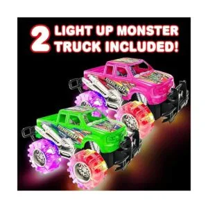 ArtCreativity Juego de camión monstruo iluminado rosa y