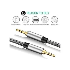 Cable auxiliar de 20 pies color marrón QY 0.138 in macho_2