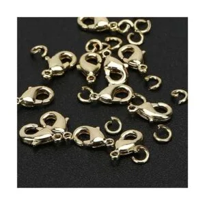 Juego de 150 cierres de garra de langosta chapados en oro