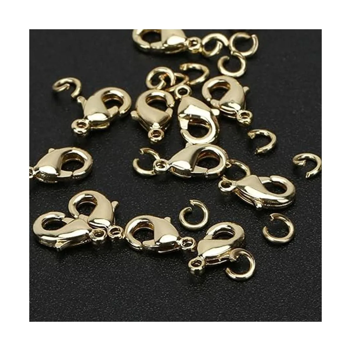 Juego de 150 cierres de garra de langosta chapados en oro