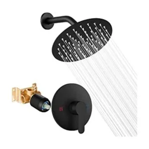 Airuida Juego de grifo de ducha negro mate kit de ajuste