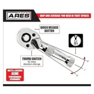 ARES 42037 Juego de 2 piezas de trinquete rechoncho de 72_2
