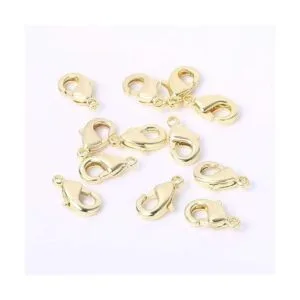 Juego de 150 cierres de garra de langosta chapados en oro