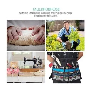 TG888 delantal de cocina con 3 bolsillos con cremallera_3