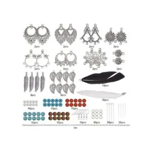 SUNNYCLUE 1 caja DIY 8 pares de plumas largas bohemias