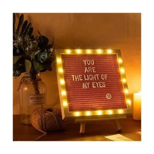 Tablero de letras de fieltro rosa con luces LED tablero_2