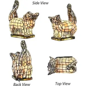 Bieye L10771 Lámpara de mesa con dos gatos en el amor_3