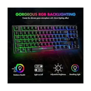 CHONCHOW Teclado compacto para juegos teclado USB con_2