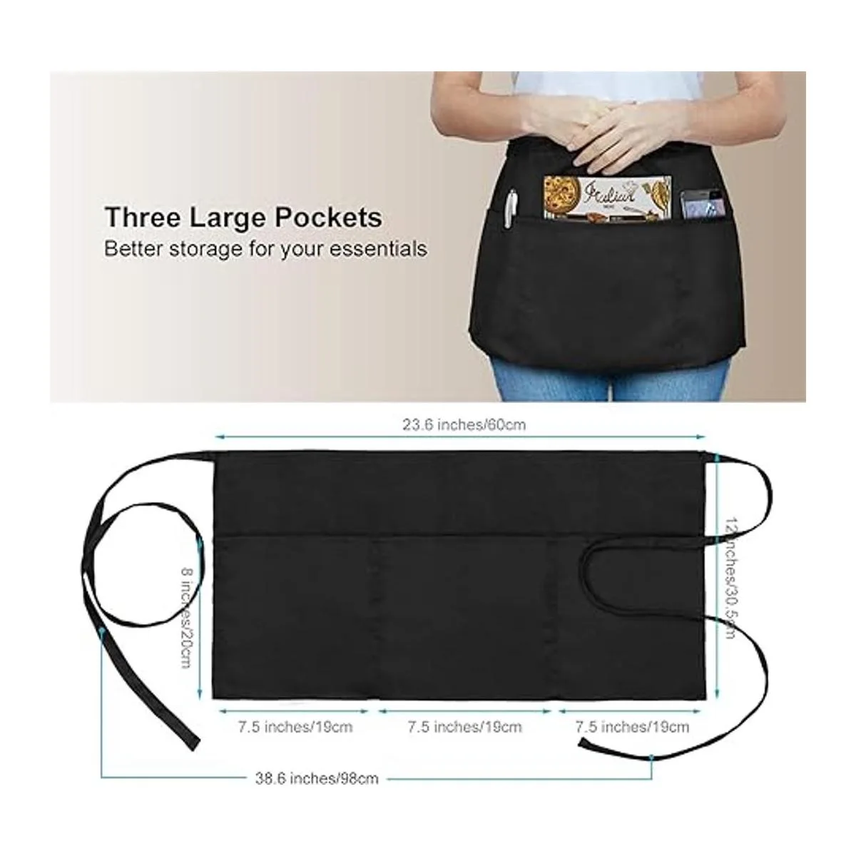 Paquete de 2 delantales de camarera delantales de