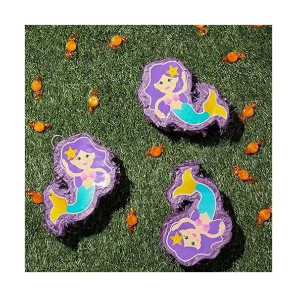Mini piñatas de sirena para niñas decoraciones de fiesta_2