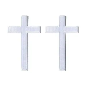 Parche de cruz blanca 2 piezas diseño de Christian Jesús_1
