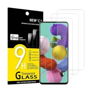 NEWC Paquete de 3 protectores de pantalla de vidrio