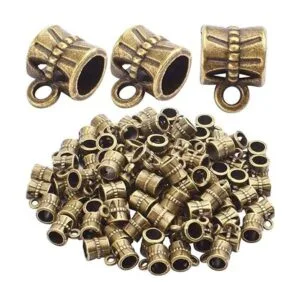 100cs Antiguo Marrón Fianza Perlas Pulseras Charms Cuelgan