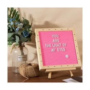 Tablero de letras de fieltro rosa con luces LED tablero_4
