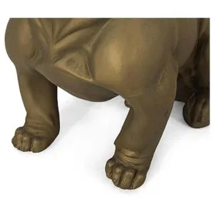 Susan Estatua de jardín de bulldog francés rústico dorado