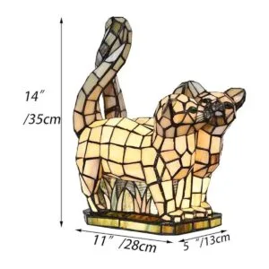 Bieye L10771 Lámpara de mesa con dos gatos en el amor_4