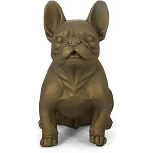 Susan Estatua de jardín de bulldog francés rústico dorado