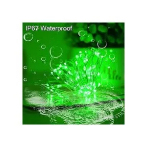 Guirnalda de luces solares de Navidad verdes para el día