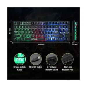 CHONCHOW Teclado compacto para juegos teclado USB con_5