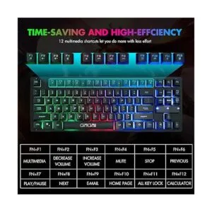 CHONCHOW Teclado compacto para juegos teclado USB con_6