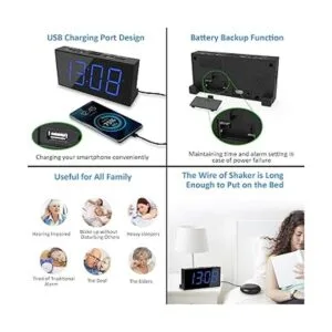 Reloj despertador súper ruidoso con agitador de cama_6