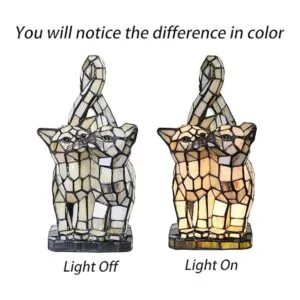 Bieye L10771 Lámpara de mesa con dos gatos en el amor_2